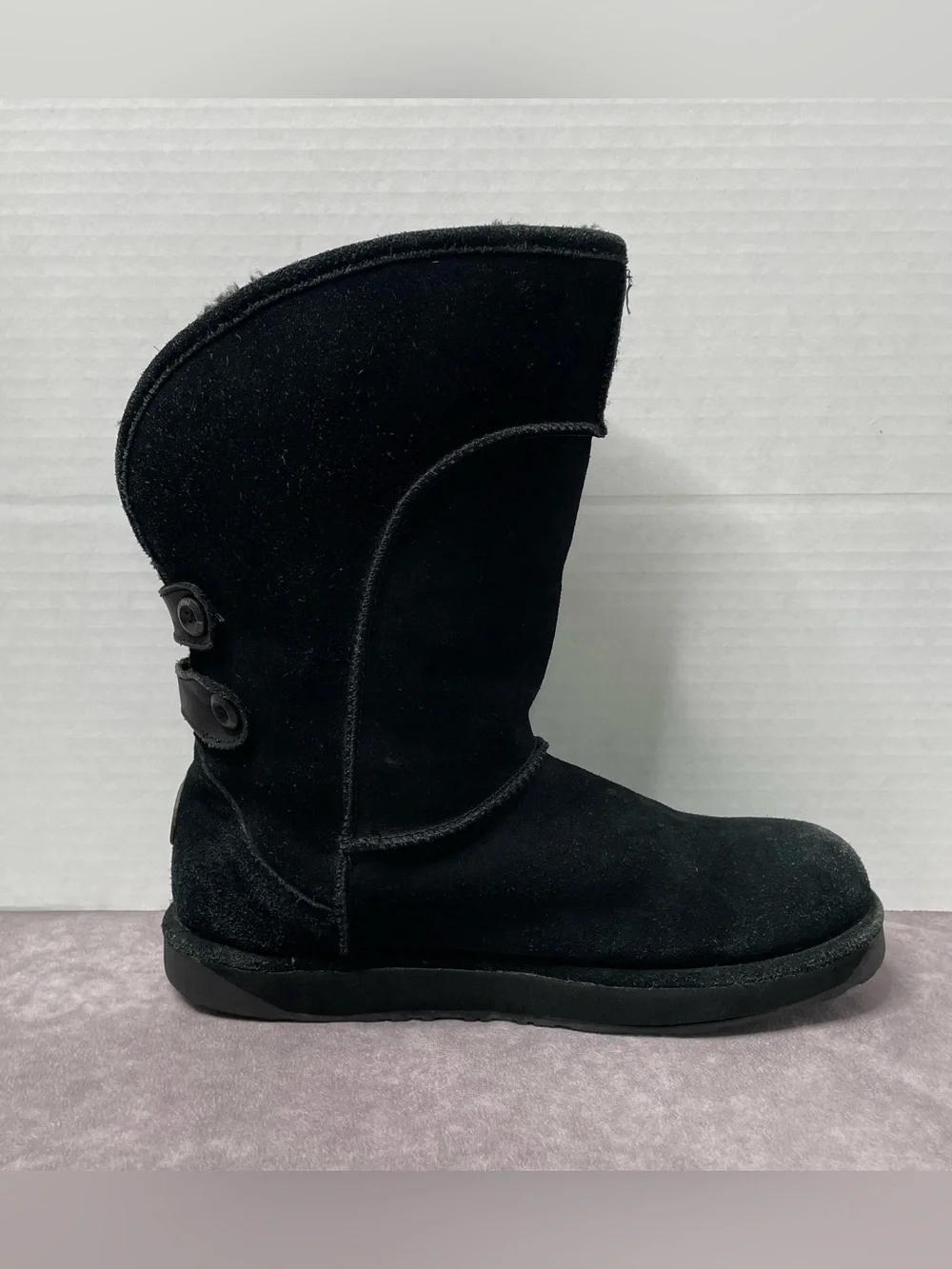 EMU Australia Charlotte Boots Women 9 Black Suede Leather Sheepskin Waterproof